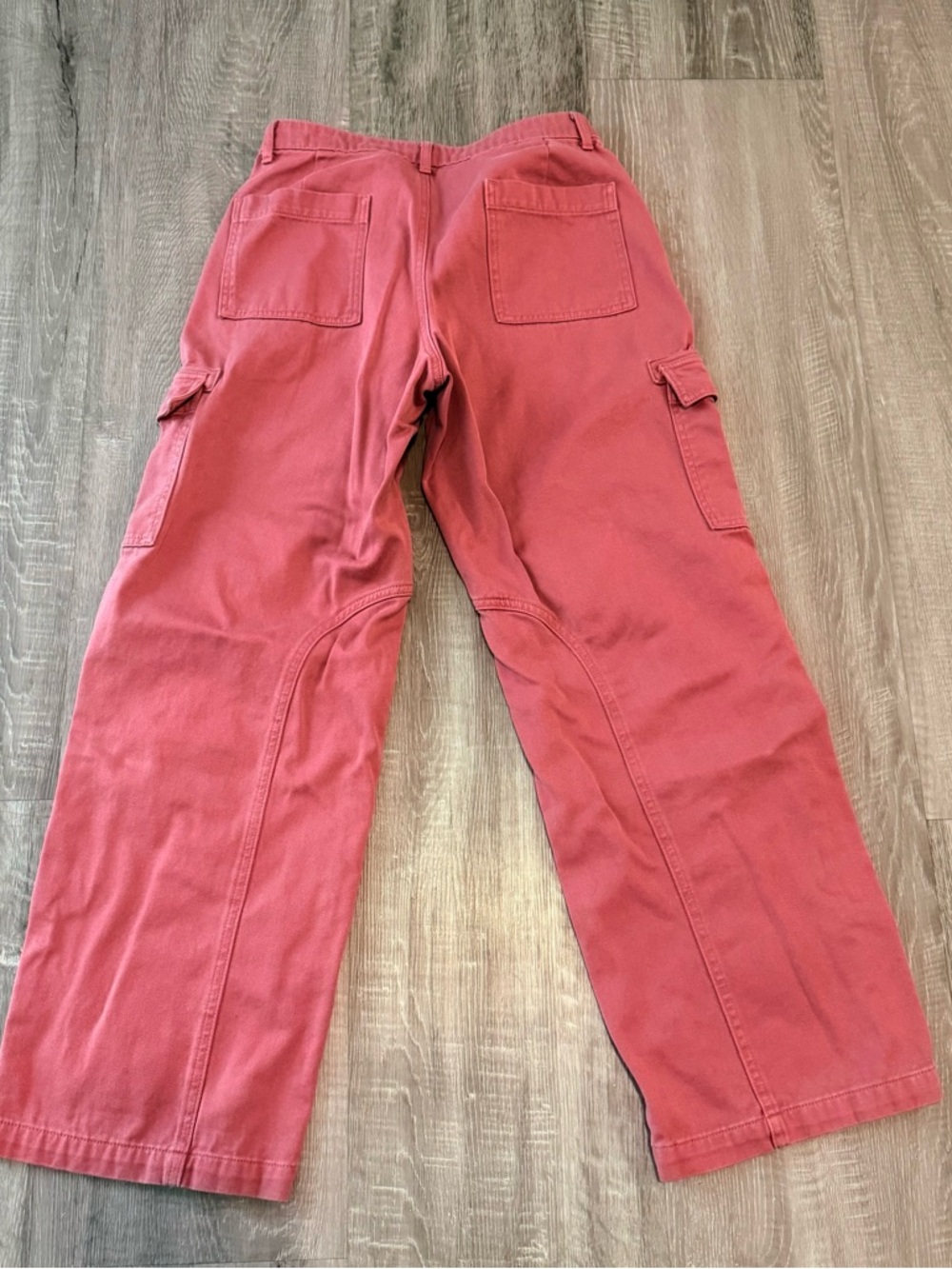 PINK Victoria's Secret Utility Cargo Pants Small Mauve Pink Wide Leg Cotton Y2K - Picture 6 of 6